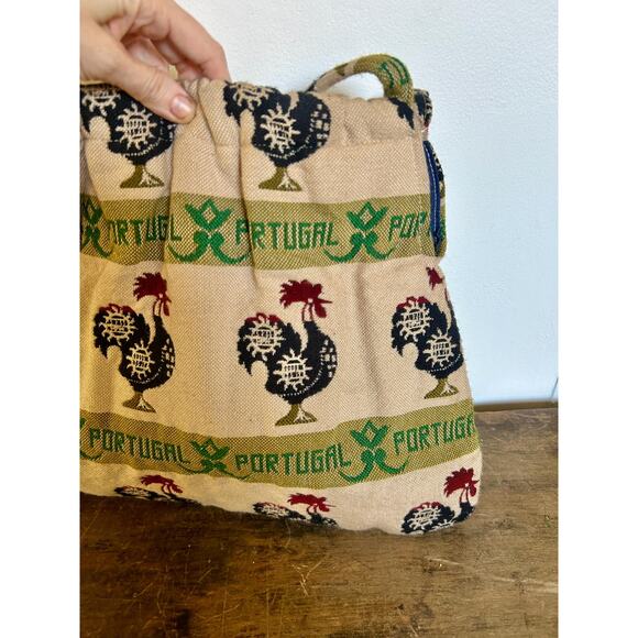 Vintage Portugal Rooster Tote and Matching Change Purse/Clutch | Shoulder Bag - Picture 5 of 7